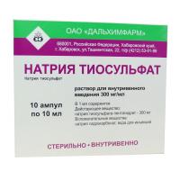 Натрия тиосульфат р-р в/в 300мг/мл 10мл N10
