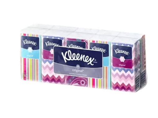 Платочки бумажные Клинекс оригинал белые N10х10 3-х сл