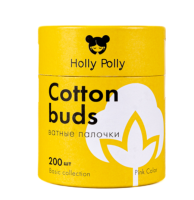 Ватные палочки бамбуковые Holly Polly косметические, розовые 200 шт