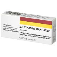 Дилтиазем ланнахер таб.пролонг.п.п.о. 90мг N20