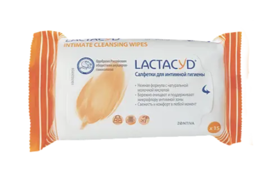Лактацид 2020 салфетки влажные д/интим гигиены N15
