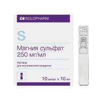 Магния сульфат р-р в/в 250мг/мл 10мл N10