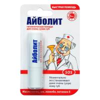 Помада гигиеническая Айболит sos-восстановление д/детей 6+мес и взрослых 2,8г