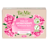 Биомио/biomio bio soap мыло натуральное пион-эфирное масло пальмарозы 90г