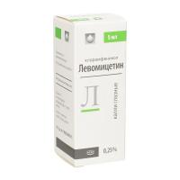 Левомицетин капли гл. 0,25% 5мл №1  (фл-кап)
