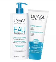 Урьяж/Uriage набор :молочко увлажняющее д/тела 500мл+крем очищающий пенящ 200мл