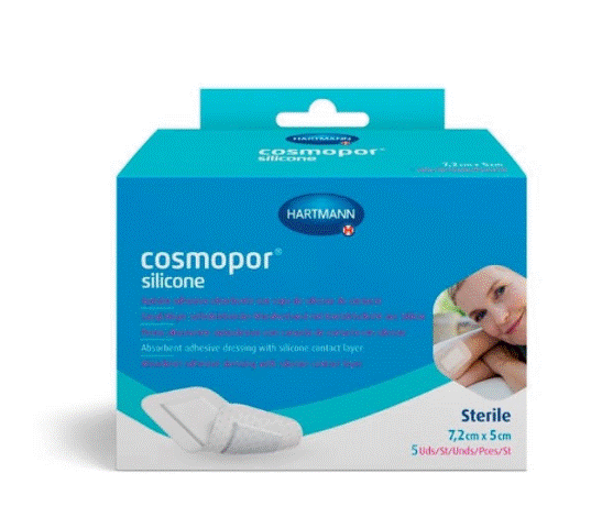 Повязка Космопор силикон/Cosmopor silicone стерил пластырная 7,2х5см N5