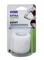 Бинт эластичный самофиксирующийся bona mente! на полипропилен основе 4смх4м белый