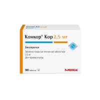 КОНКОР КОР таб п/п/о 2,5мг N90
