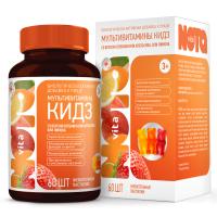 Мультивитамины кидз nota vita д/детей пастилки жев клубника-апельсин-лимон N60