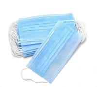 Маска медицинская однораз 3-х сл на резинках sense голубая N50