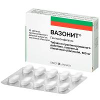 Вазонит таб.пролонг.п.п.о. 600мг N20