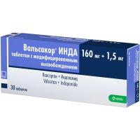 Вальсакор-инда таб.модиф.высвоб. 160мг+1,5мг N30