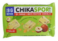 Чикалаб/chikalab chikasport шоколад белый протеиновый б/сахара 100г с фундуком и кукурузными чипсами