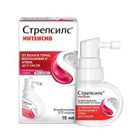 Стрепсилс Интенсив спрей д/мест прим дозир (вишня/мята) 8,75 мг/доза фл 15 мл х1
