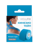 Веллфикс/wellfix бинт кинезио тейп 5смх5м голубой