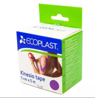 Пластырь экопласт/ecoplast кинезио тейп 5смх5м фиолетовый