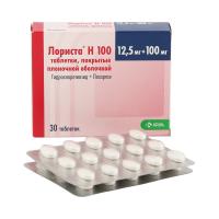 Лориста Н 100 таб. п.п.о. 12,5мг+100мг N30