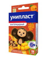 Пластырь унипласт бактерицидный чебурашка 1,9х7,2см (прокладка 1,3х2,5см) набор N12