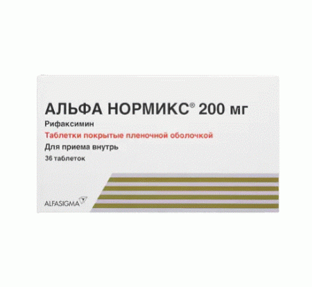 Альфа нормикс таб. п.п.о. 200мг N28