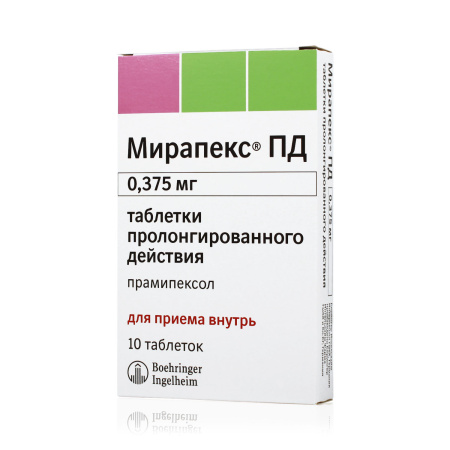Мирапекс ПД таб.пролонг.действ. 0,375мг N10