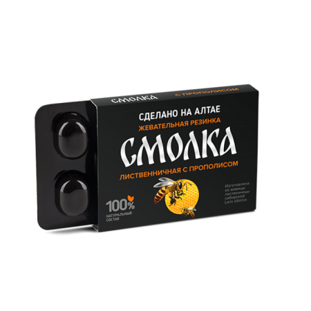 Живица таежная жев резинка из смолы лиственницы с прополисом N5