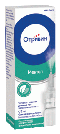 Отривин спрей наз. доз. с ментолом и эвкалиптом 140мкг/доза 10мл 60доз №1