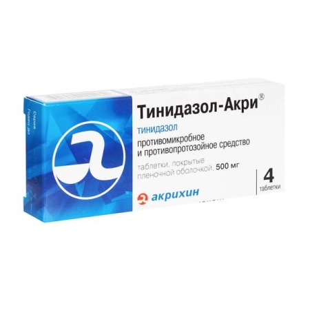 Тинидазол-Акри таб. п.п.о. 500мг N4