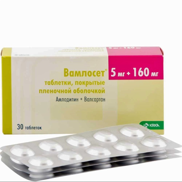 Вамлосет таб. п.п.о. 5мг+160мг N30