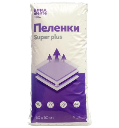 Пеленки впитывающие Bona Mente! супер плюс N5 60х90