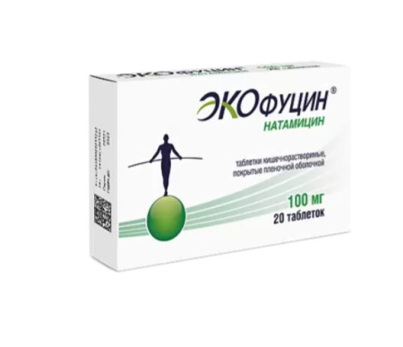 Экофуцин таб. п.п.о кш/раств 100мг N20