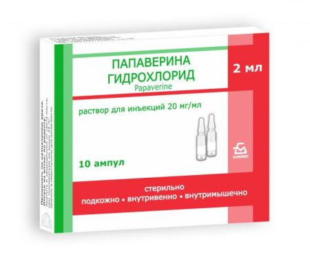 Папаверин р-р д/ин. 20мг/мл 2мл N10