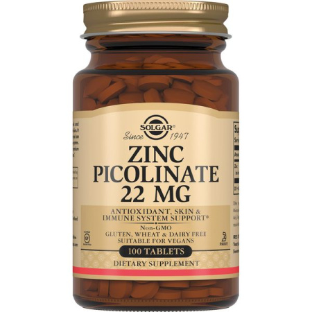 SOLGAR ПИКОЛИНАТ ЦИНКА 22МГ N100 ТАБЛ ПО 300МГ