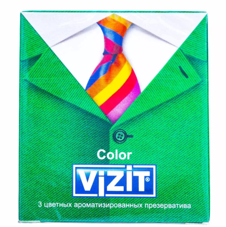 Презервативы Визит колор цветные ароматизированные N3
