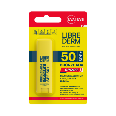 Либридерм Бронзиада SPORT солнцезащитный стик д/губ и лица SPF 50+ 4,8 г х1