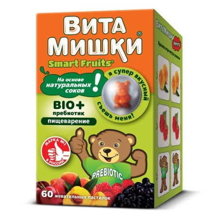 Витамишки био плюс пребиотик пастилки жев N60