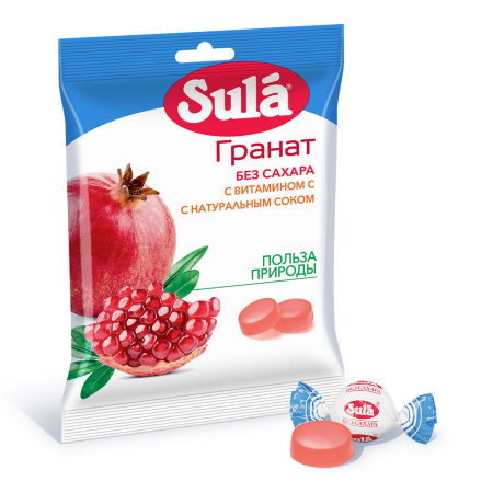 Леденцы Sula гранат б/сахара д/диабетиков 60г