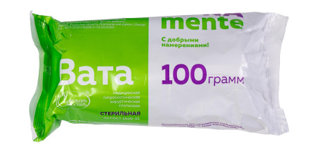 Вата Bona Mente! хирургическая стерильная хлопковая 100г