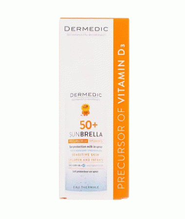 Дермедик/dermedic санбрелла бэби защитное молочко-спрей д/детей spf50 150мл