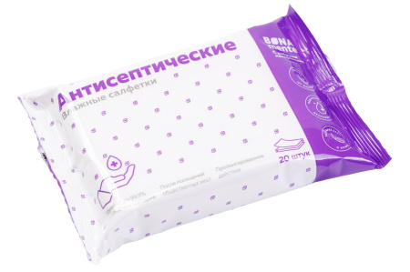 Влажные салфетки Bona Mente! антисептические №20