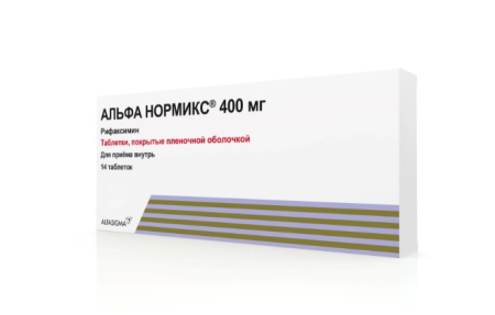 Альфа нормикс таб. п.п.о. 400мг N14