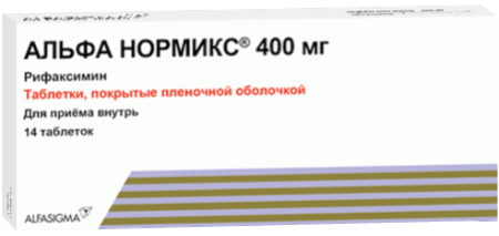 АЛЬФА НОРМИКС ТАБ. П/О ПЛЕН. 400МГ №14