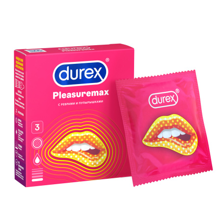 ДЮРЕКС ПРЕЗЕРВАТИВЫ PLEASUREMAX С РЕБРАМИ И ПУПЫРЫШКАМИ №3