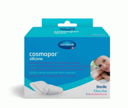 Повязка Космопор силикон/Cosmopor silicone стерил пластырная 7,2х5см N5