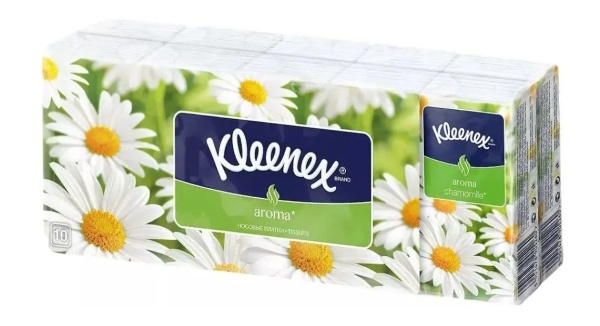 Платочки бумажные Клинекс арома ромашка N10х10