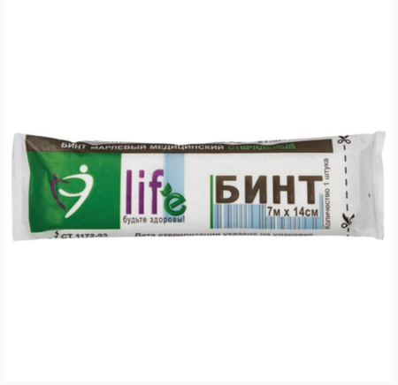 Бинт марлевый стер 7мх14см new life (инд уп)