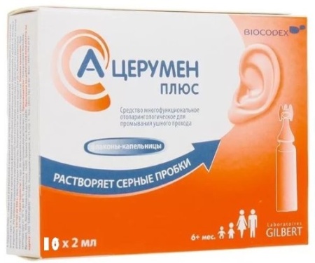 А-Церумен плюс ср-во д/промывания ушного прохода 2мл N10