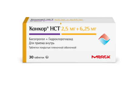 Конкор НСТ таб. п.п.о. 2,5мг+6,25мг N30