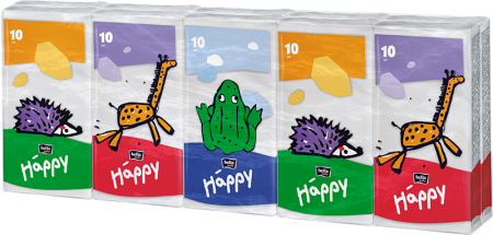 Платочки бумажные Белла хэппи беби 3-х сл N10х10