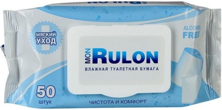 Бумага туалетная влажная Мон рулон N50 (пластик клапан)